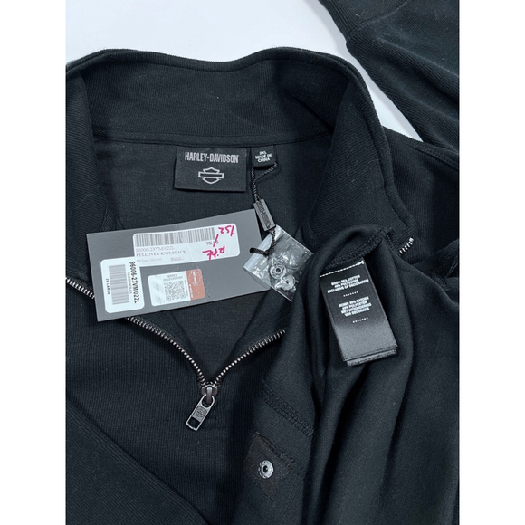 Harley-Davidson Mens Pullover Black Long Sleeve Knit Top Shirt Size 2XL - Picture 3 of 5